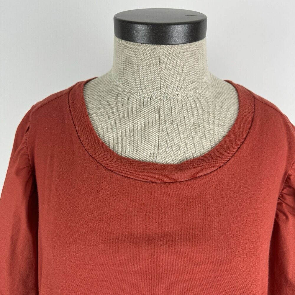 Old Navy Short Sleeve Rust Orange Flutter Sleeve Combination Top Size 2X - Picture 3 of 12